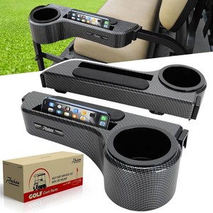 $50 Roykaw Golf Cart Armrest with Cup HolderRear Seat Arm Rests Fit for EZGOClub CarYamaha & Most Golf Cart, Upgrade 3rd Gen - with Phone Holder, No Drilling Required, Fit 1.01-14 Square Tube Frame