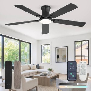 $60 Fanbulous 52 inch Ceiling Fan with Light, Low Profile, App & Remote Control