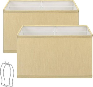 $44 Rectangular Lamp Shades Set of 2, 16L x 8W x 10H Large Lamp Shades, Gold