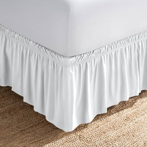 $25 Bare Home Wrap Around Bed Skirt 1800 Ultra-Soft (Full, White)