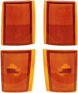 $34 Brock Replacement Driver and Passenger 4 Pc Set Upper & Lower Signal Side Marker Reflector Lights Compatible with 1988-1993 C1500 C2500 K2500 K3500 Pickup Truck