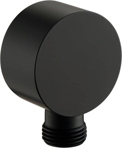 $21 Wall Supply Elbow for Handshower, Brass Round Wall Mount Shower Hose Connectorm12for Handheld Hand Shower-Matte Black