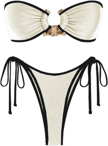 $37 ZAFUL Bikini Sets for Women Strapless Top Sexy High Cut Two Piece Swimsuit Size Medium