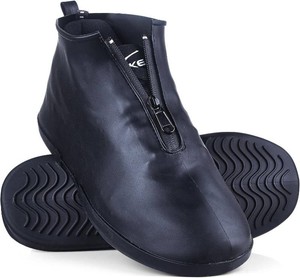 Waterproof Shoe Covers Slip-Resistant Overshoes Newly Upgraded and Latest Model for Men Women, Reusable Rain Boots for Outdoor, Cycling, Hiking, Work (Black, L (Women 8-10.5, Men 7-10))