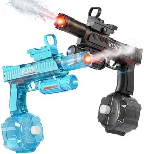 $37 Electric Water Gun 2 Pack, Automatic Water Guns for Kids, Up to 39ft Range, 24oz Tank, Mist & Light Effects, Rechargeable Pool Toys for Summer Outdoor Fun