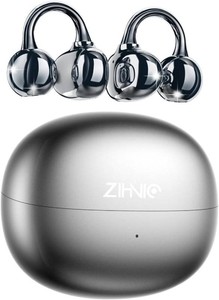 $22 ZIHNIC S26 Wireless Clip on Earbuds, Open Ear Wireless Bluetooth 5.4 Headphones with Mic, IPX5 Waterproof, 35Hr Play time, Light Weight -Black