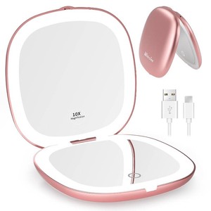 $26 WOBSION 1x10x Rechargeable Lighted Travel Makeup Mirror
