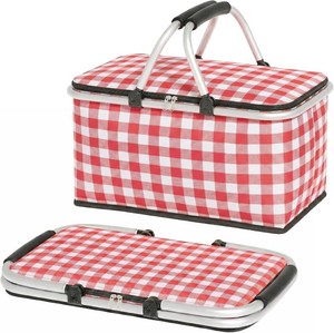 $30 Pro-Grade Insulated Picnic Basket Collapsible Basket (Red Grid)