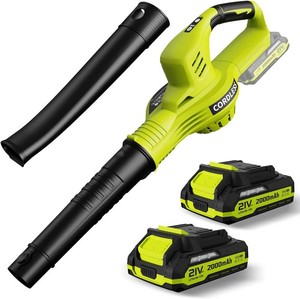 $60 Leaf Blower Cordless 21V Electric with 2 Batteries and Charger lightweight