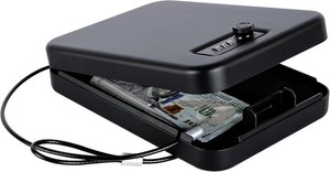 $22 Compact Portable Handgun Pistol Gun Safe Lock Box for Car & Travel