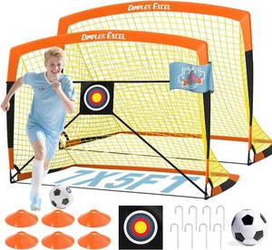 $56 Dimples Excel Kids Pop Up Soccer Goals, 7x5 & 5x3.6 FT Backyard Gift Set