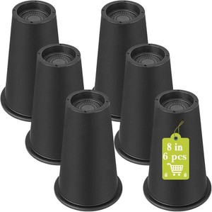 $44 6 Pack Furniture Risers 8 Inch, Bed Risers Heavy Duty for Table Desk Couch Chair Sofa Cabinet Bed Frame Dorm, Round Table Leg Risers Lift Height 8, Black