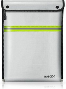 Upgraded Fireproof Document Bag, 15 in x 11 in Large Capacity with Waterproof Zipper, Flame-Resistant Edging, Fire Proof Money Bag for Cash, Safe Storage for Documents Valuables, Passports