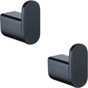 RANDOM Towel Hooks for Bathroom Wall Mounted Hand Towel Holder Matte Black Coat Hooks Heavy Duty Wall Hook for Kitchen Stainless Steel Robe Hook 2 Pack