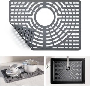 $25 Snuggery 19x13 Rear Drain, Silicone Sink Protector for Kitchen Sink