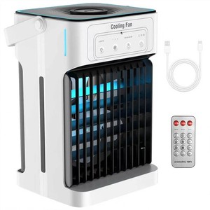 $49 Portable Air Conditioners, Upgraded Motor Evaporative Air Cooler with Remote, 3 Speeds & 3 Mist, 7 Color Night Light Cooling Fan, 1100ML Personal AC Unit for Bedroom Office (Missing Remote )