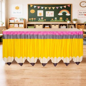$26 Frienda 6ft Teacher Table Skirt Back to School Classroom Tablecover,Pencil