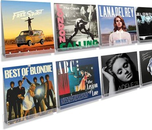 upsimples 8 Pcs 12 Vinyl Record Wall Mount Shelves, Clear Acrylic Display