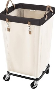 $52 StorageWorks Laundry Basket with Wheels, Hampers for Clothing, Beige, 110L