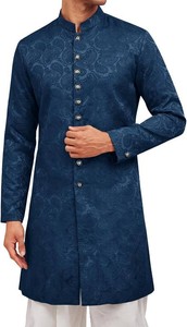 $80 Runcati Mens Kurta Sherwani Coats Kaftan Indian Ethnic Royal Textured Suits ( M )