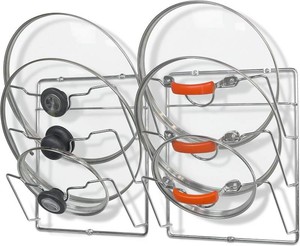 $20 Simple Houseware 2-Pack DoorWall Mount Pot Lid Organizer Rack, Chrome