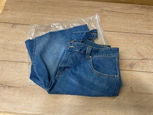 $23 ANRABESS Womens Bermuda Jean Shorts 2026 Summer Knee Length Stretchy Crossover Wide Leg Mid Waisted Casual Denim Shorts Jorts Classic Blue (Medium)