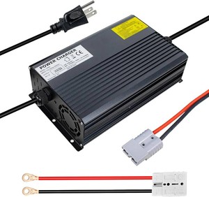 $114 14.6V 50A LiFePO4 Battery Charger, Ultra-Fast Smart Charger for 12V LiFePO4 Batteries, Includes 80A Anderson Plugs & M8 Terminal Adapter Cable, Ideal for RV, Marine, Boat, Golf Cart, Solar Bank