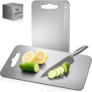 $35 Titanium Cutting Board - Upgraded 100% Pure Titanium Cutting Boards for Kitchen Meat Vegetables Fruit Metal Board (1PC 8x11.5 Inch)