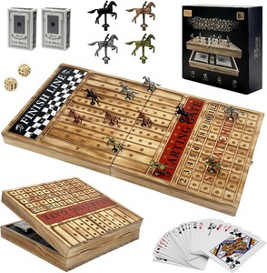 $60 Large 23 inches Horse Race Board Game Foldable Wooden Horse Racing Game