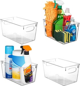 $30 ClearSpace Clear Plastic Storage Bins Perfect Kitchen Organization and Storage or Pantry Storage Fridge Organizer, Pantry Organization and Clear Storage Bins, Cabinet Organizers