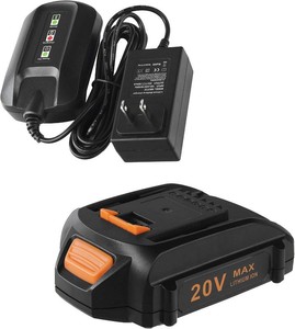 $40 Replacement 20V Battery and Charger Starter Kit, WA3525 Lithium Battery and Charger WA3732 Compatible with Worx 20-Volt Cordless Power Tools