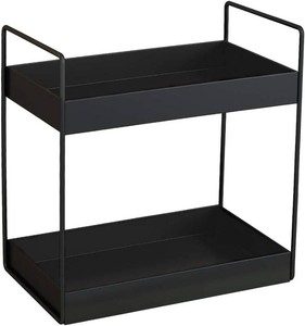$26 2 Tier Bathroom Counter Organizer, Vanity Storage Shelf, Black