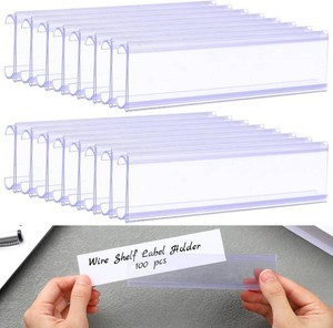 $36 100 Pcs Plastic Wire Shelf Label Holders, 100 Pcs Paper Inserts