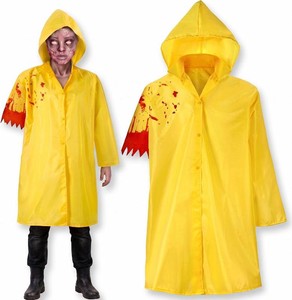 $21 Halloween Horror Yellow Raincoat Scary Clown Themed Costume, (Small)