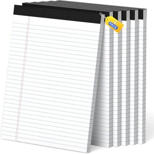 Legal Pads 8.5 x 11, Note Pads, Wide Ruled Paper-6 Pack (50 SheetsPack)
