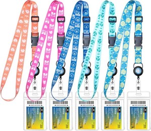 MNGARISTA Cruise Lanyard, Retractable Lanyard with ID Badge Holder, 5 Pack