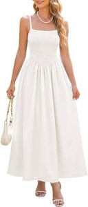 $44 Naggoo Womens Summer Smocked Spaghetti Strap Maxi Dress with Pockets