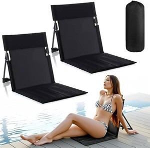 $26 2 Pack Foldable Poolside Chairs Portable Flip Chairs for Edge of Pool, Beach, Camping, Picnic, Lawn Compact & Lightweight Outdoor Seating Accessories (2, Black)