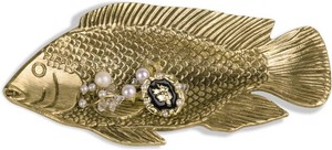 $27 NIKKY HOME Gold Fish Ring Holder Jewelry Tray, Small Vintage Trinket Dish