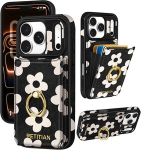 for iPhone 18 Pro Max17 Pro Max Wallet Case, White Flowers