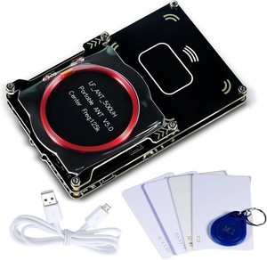 $68 Proxmark3 RFID Card Reader Writer, Proxmark3 Easy V5.0 Memory IC ID M1 Card Copier Cloner, 512M RFID Card Decryptor Decoder with Integrated Antenna, LF HF Frequency 125Khz 13.56Mhz