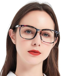 $21 MARE AZZURO Blue Light Blocking Reading Glasses Women Computer Readers 100 125 150 175 200 225 250 275 300 350 400 500 600 (Black-floral, 1.25)