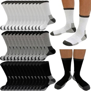 $24 20 Pairs Crew Athletic Socks for Men, Cushioned Crew Athletic Performance Boot Work Socks (14 pieces)