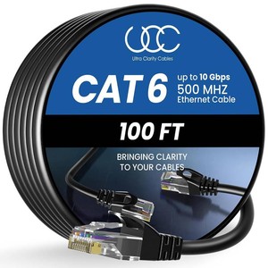 $22 Cat6 Ethernet Cable 100 FT 10Gbps Long Cable, Black