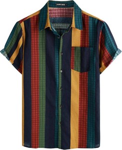 $20 PARKLEES Mens 70s Hippie Vintage Hawaiian Shirt (M)