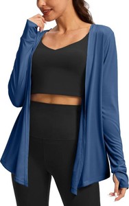 $20 Womens UPF 50 Sun Shirt Long Sleeve UV Sun Protection Shirts Lightweight Cardigan for Women with Pockets SPF Swim Cover Up (L)