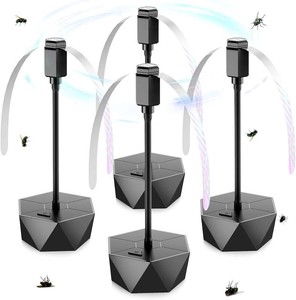 $34 Fly Fans for Tables, Fly Repellent Fan Outdoor Indoor Keep Flies Away, Fly Repellent Fans for Tables with Holographic Blades for Picnic, Party, Restaurant, Kitchen, and BBQ, 4 Pack Black