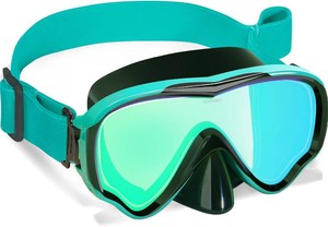 Kids Swim Goggles with Nose Cover Anti-Fog Mirrored Lens Fabric, 3-15