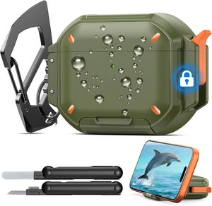 $26 MoKo for AirPods Pro 3 Case Cover with Lock, Waterproof, Green