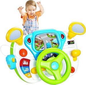 $40 fisca Toddler Steering Wheel Toy Children Interactive Learning Toy for Toddler 1-3 Year Old, My First Driving Educational Musical Toys with Light and Sound for Preschool